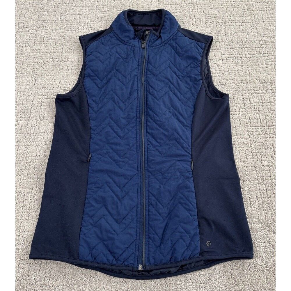 Active Essential Vest Womens Medium Blue Full Zip Sleeveless Quilted. By Tchibo